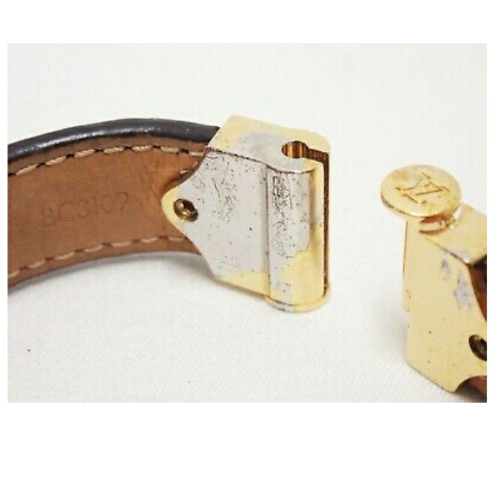 - RARE! Louis Vuttion Vachette Leather Bracelet Cuff in Louis V box - Picture 11 of 13